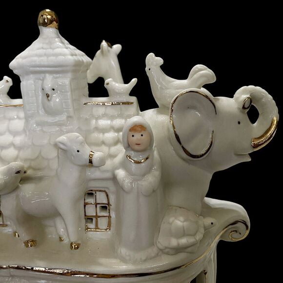 Noah’s Ark White Porcelain Bisque Accent Night Light JCPenney Home Collection - Picture 10 of 16